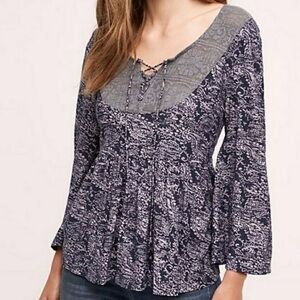 Anthropologie Akemi + Kin Marcella Peasant Blouse Paisley Boho M